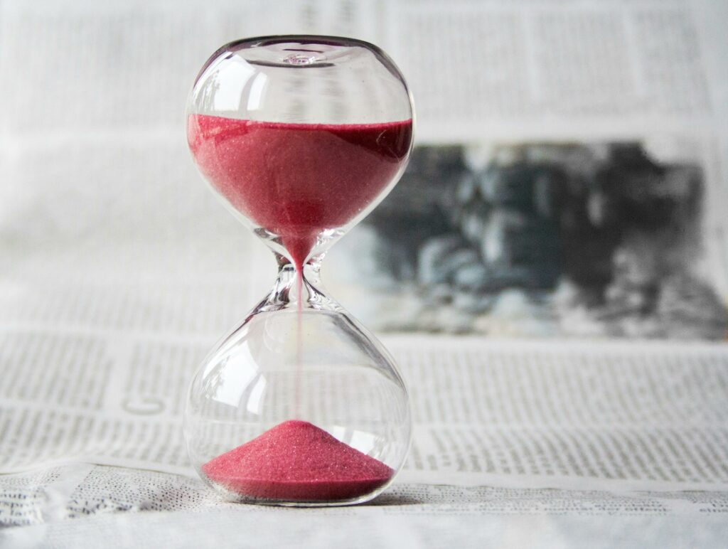 gestion du temps sablier